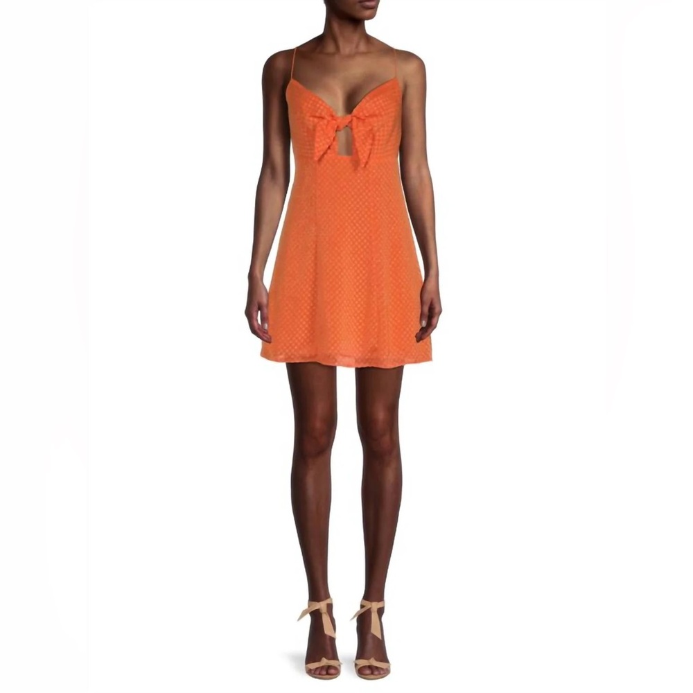 Alice + Olivia Orange Mini Dress with Bow Detail